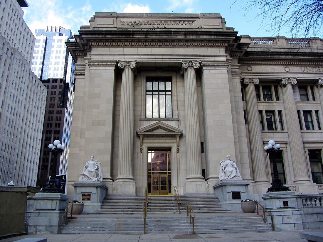 A federal building and courthouse exterior