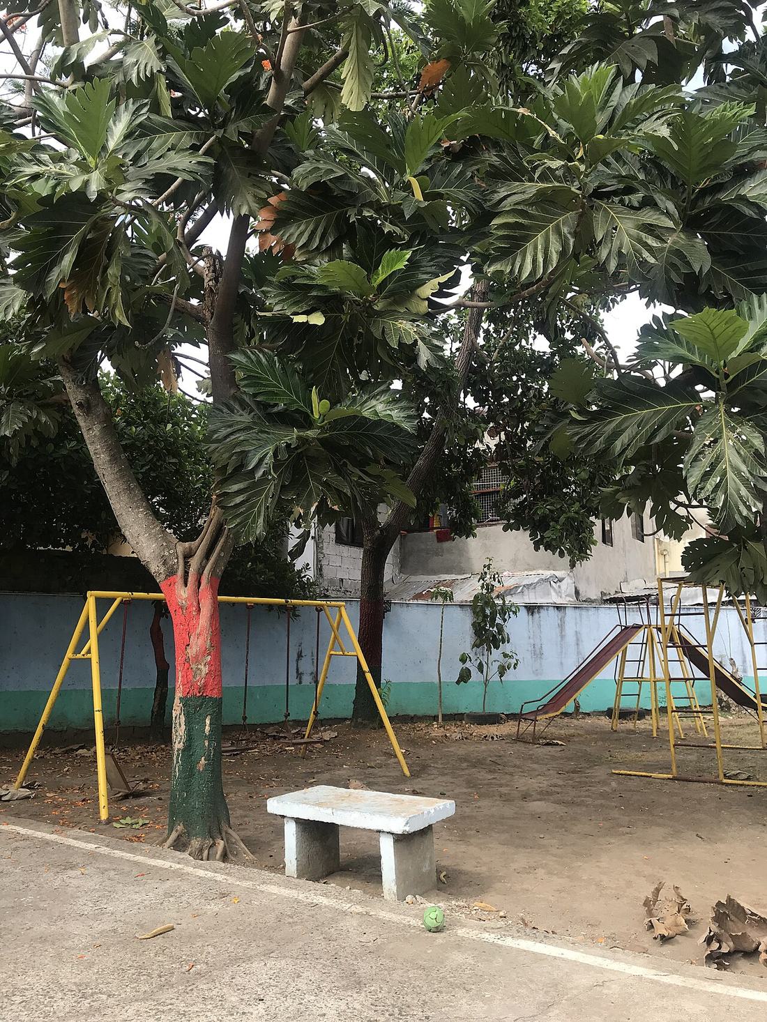 An empty playground in a park