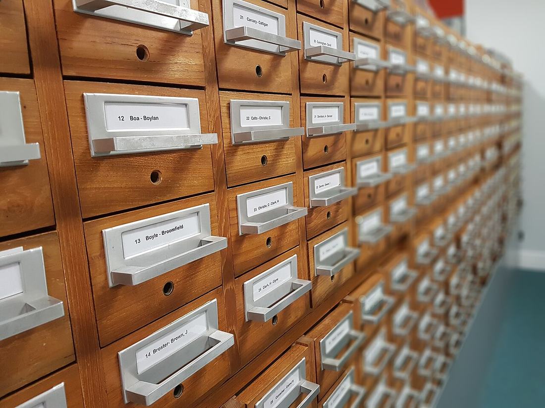 A card filing cabinet