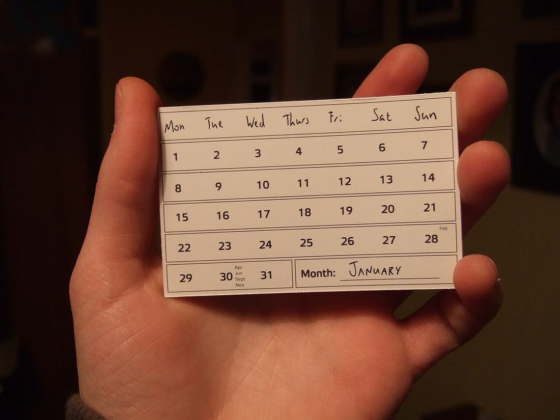 A January calendar card