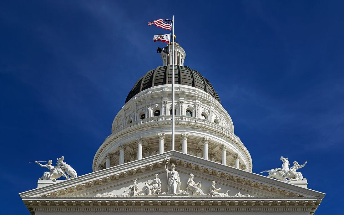 The California State Capitol from below